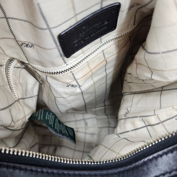 Lauren Ralph Lauren Horse Stir Up Nylon Hobo Shoulder Bag Purse Black - Picture 5 of 8